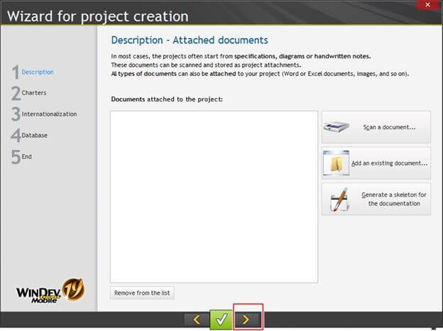 clicking on the arrow Button
